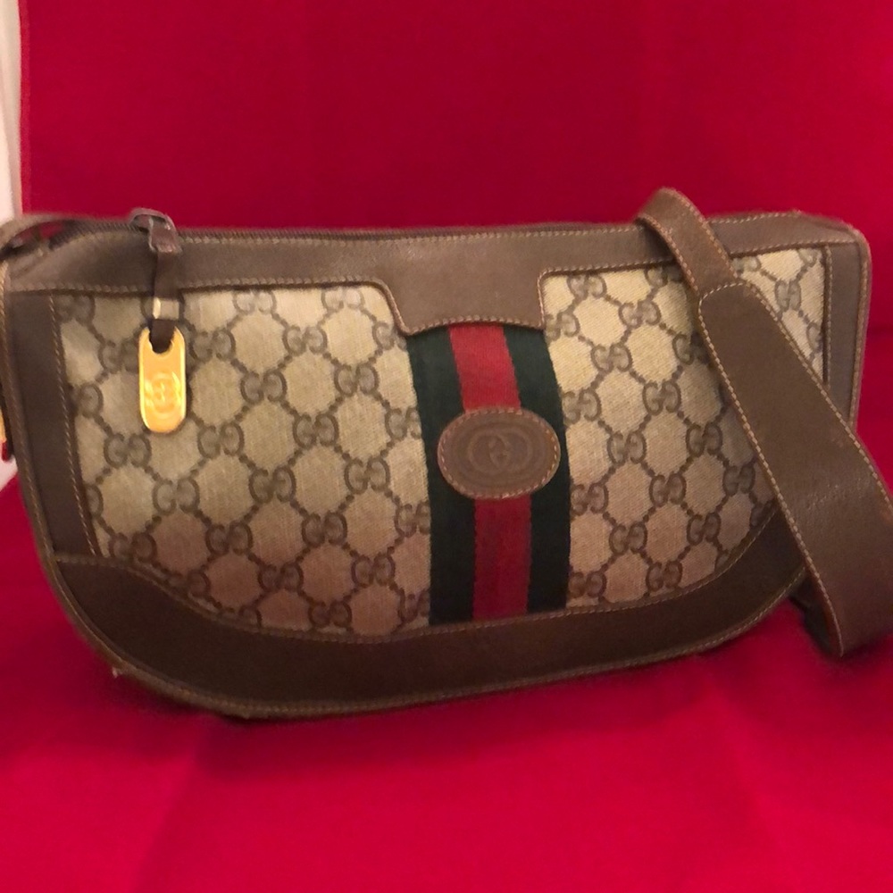 Gucci striped Sherry bag